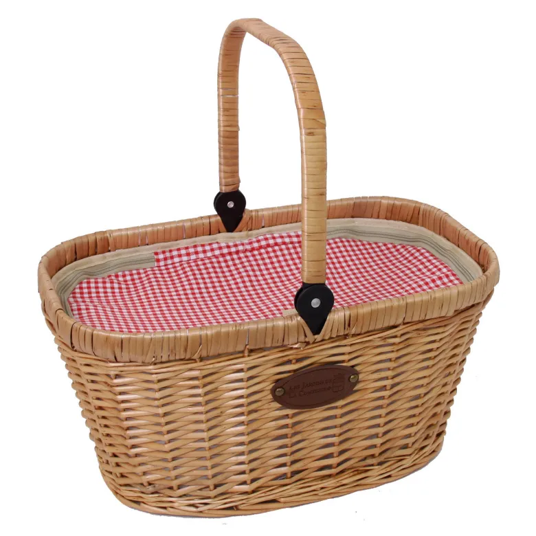 Panier galcière chantilly vichy rouge