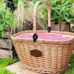 Panier galcière chantilly vichy rouge