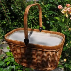Panier glacière en osier chantilly lin