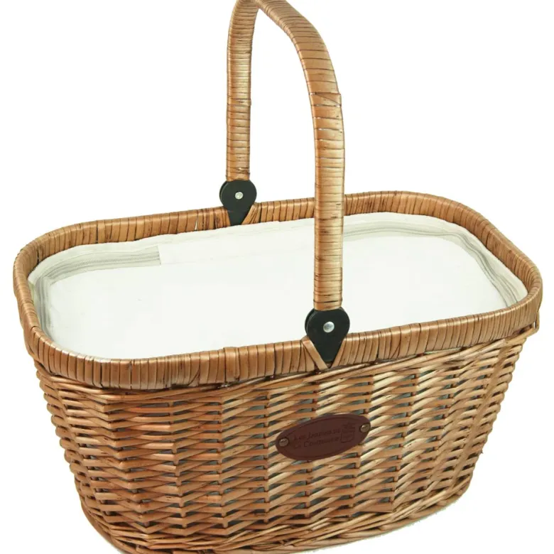 Panier glacière en osier chantilly lin