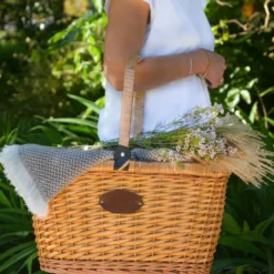 Panier glacière en osier chantilly lin
