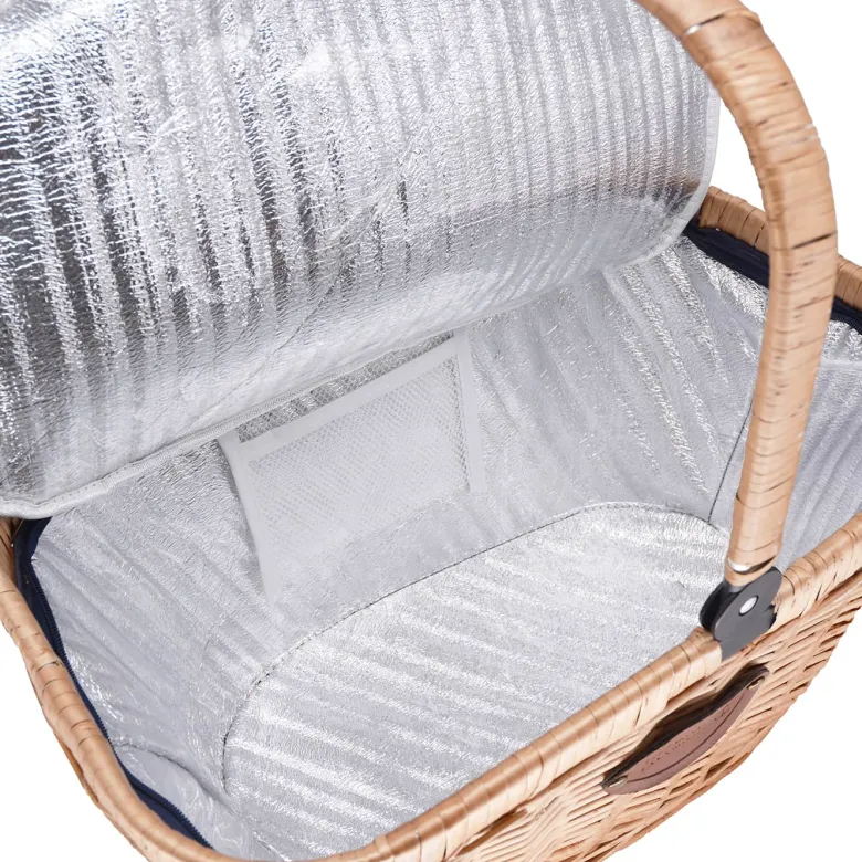 Panier glacière en osier chantilly bleu