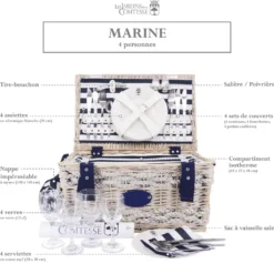 Panier pique-nique marine - 4 personnes