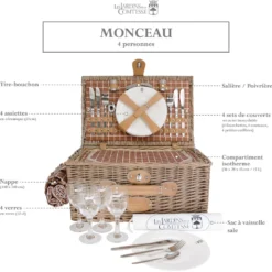 Panier pique-nique monceau - 4 personnes