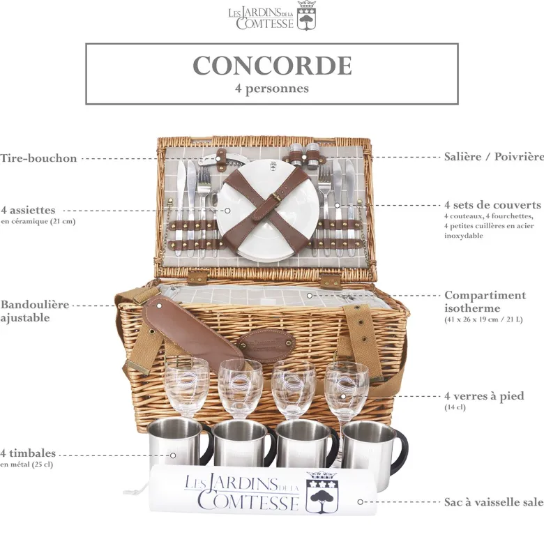 Panier pique-nique 4 pers concorde