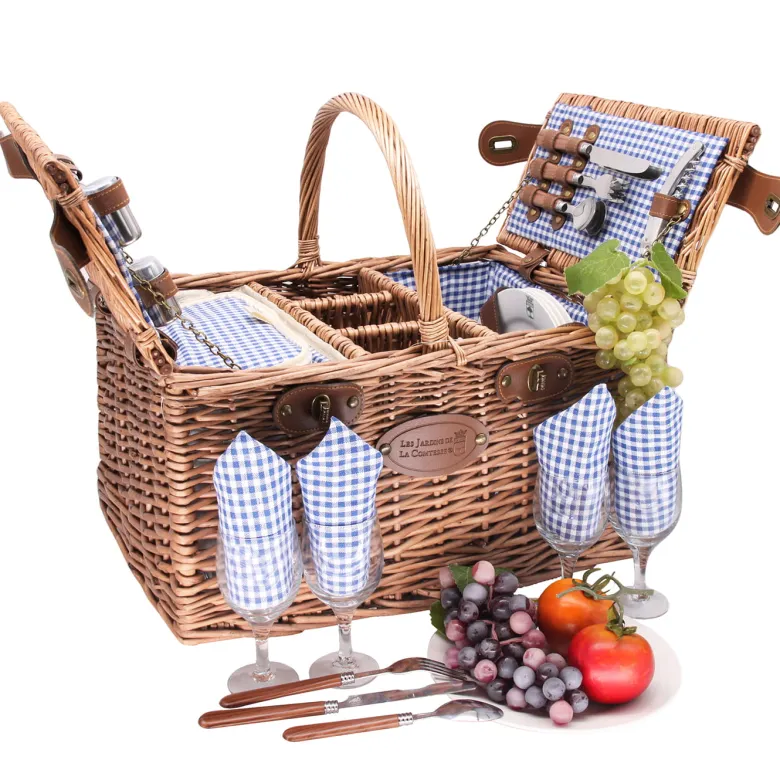 Panier pique-nique st-germain bleu 4p