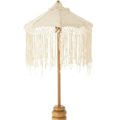 Parasol bois crème h.84cm