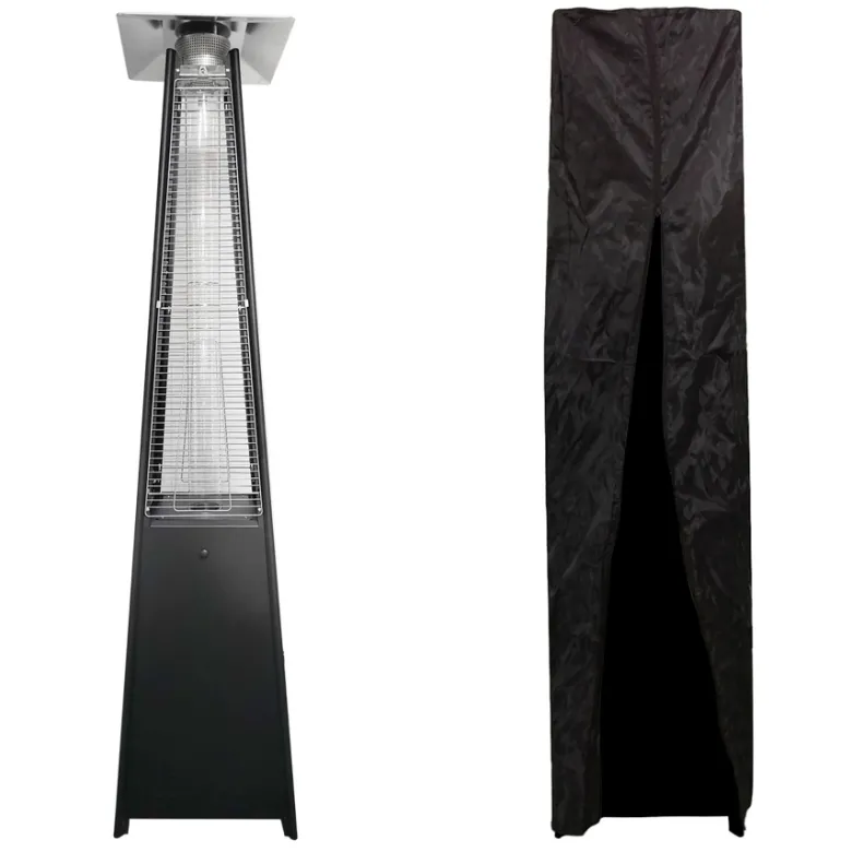 Parasol chauffant gaz stockholm 13kw acier noir + housse de protection