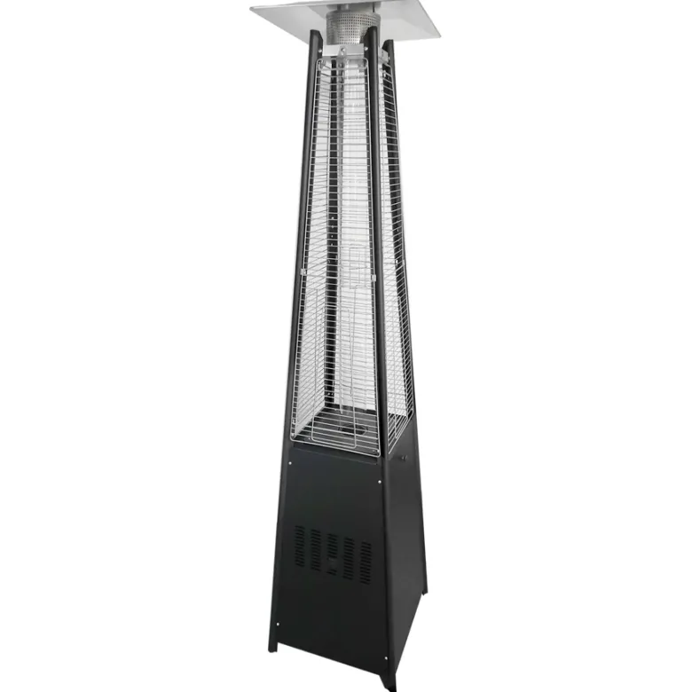 Parasol chauffant gaz stockholm 13kw acier noir + housse de protection