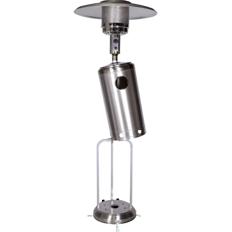 Parasol chauffant oslo chauffage d'extérieur gaz acier inox + housse