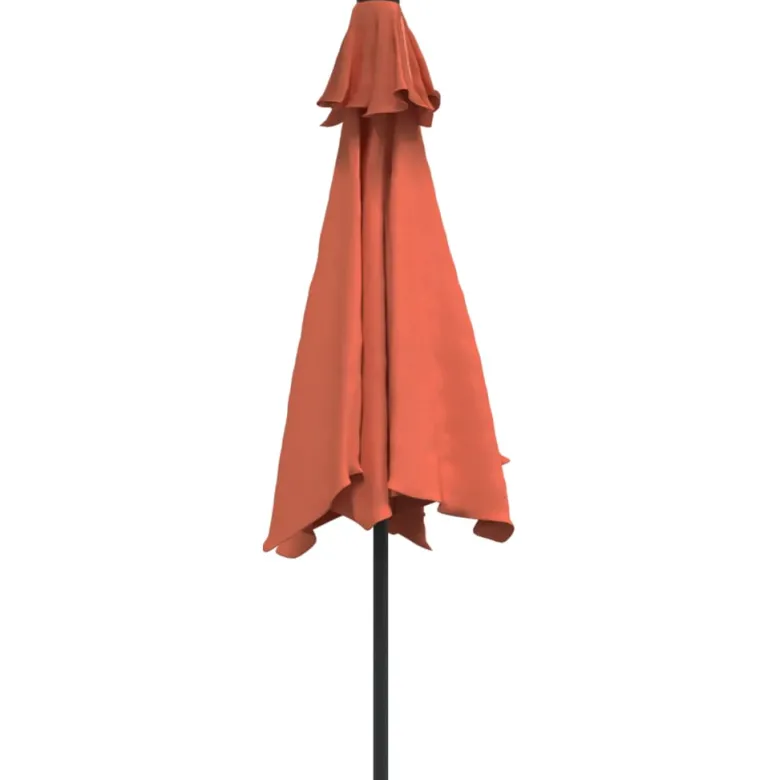 Parasol d'extérieur avec led et mât en 300 x 300 x 248 cm orange
