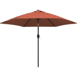 Parasol d'extérieur avec led et mât en 300 x 300 x 248 cm orange