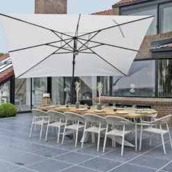 Parasol déporté écrue 4x3 m poseidon