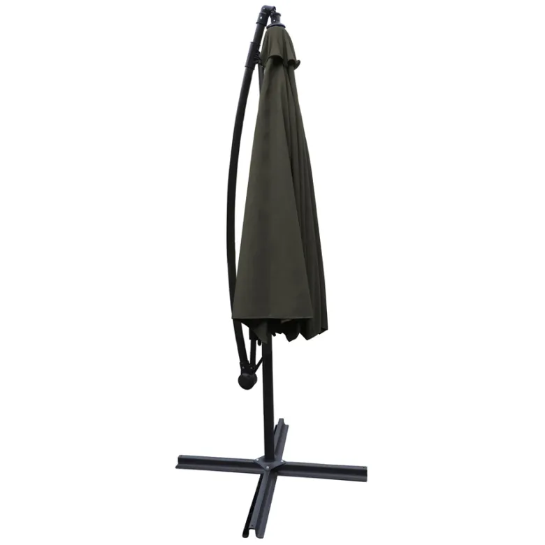 Parasol déporté molokai carré 2,7x2,7m gris + housse