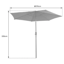 Parasol droit hapuna rond 2,70m de diamètre beige