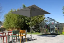 Parasol en aluminium laqué et toile olefin - gris anthracite