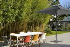 Parasol en aluminium laqué et toile olefin - gris anthracite