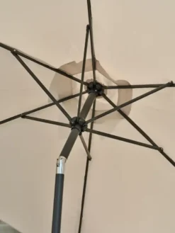 Parasol à manivelle en aluminium et toile - gris anthracite