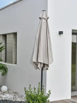 Parasol à manivelle en aluminium et toile - gris anthracite