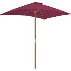 Parasol mobilier de jardin avec mât en 150 x 200 x 235 cm bois marron