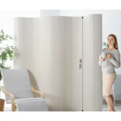 Paravent bambou 195 x 250 cm blanc