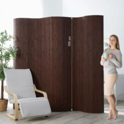 Paravent bambou 200 x 250 cm brun fonce