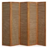 Paravent bois 5 pans bambou marron