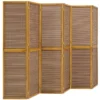 Paravent bois 6 pans bambou marron