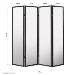 Paravent bois 4 pans clair