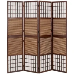 Paravent marron bambou shoji