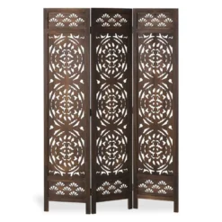 Paravent marron design 3 panneaux