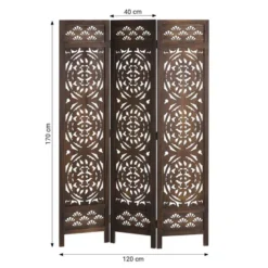 Paravent marron design 3 panneaux