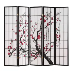 Paravent 5 pans shoji cerisier