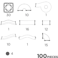 Parcours billes lumineux 100 pcs