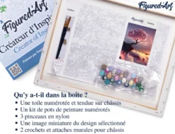 Peinture par numéro arbre rose et nuages