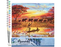 Peinture par numéro coucher de soleil .