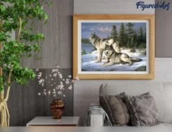 Peinture par numéro couple de loups