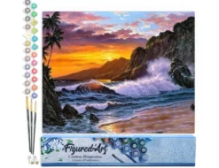 Peinture par numéro falaise et vagues