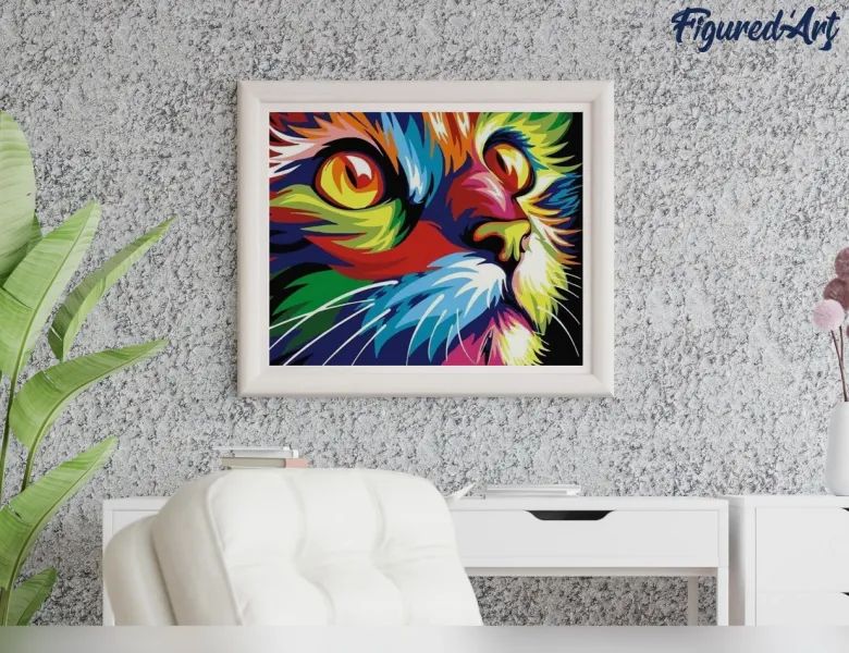 Peinture par numéro félin pop art