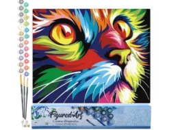 Peinture par numéro félin pop art