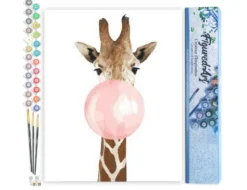 Peinture par numéro girafe et chewing .