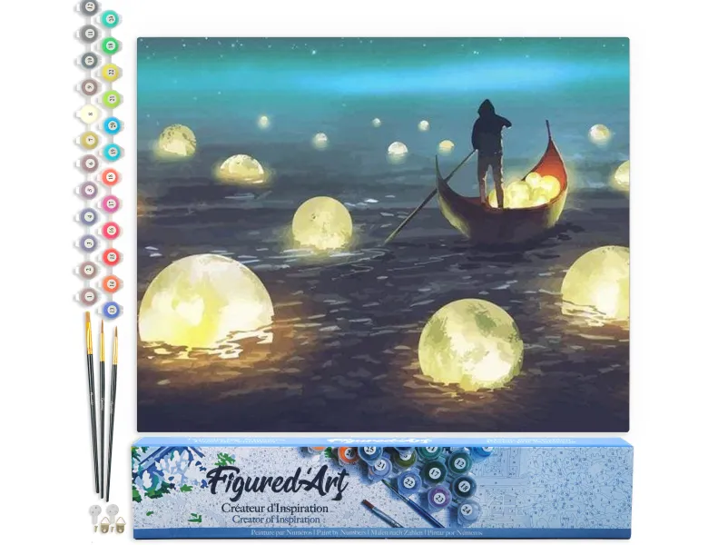 Peinture par numéro lumières sur le lac