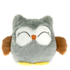 Peluche bouillotte chouette grise