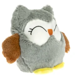 Peluche bouillotte chouette grise