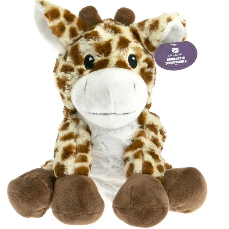 Peluche bouillotte déhoussable girafe