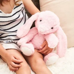 Peluche bouillotte lapin rose