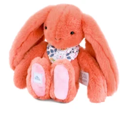 Peluche lapin fleurette terracotta 25 cm