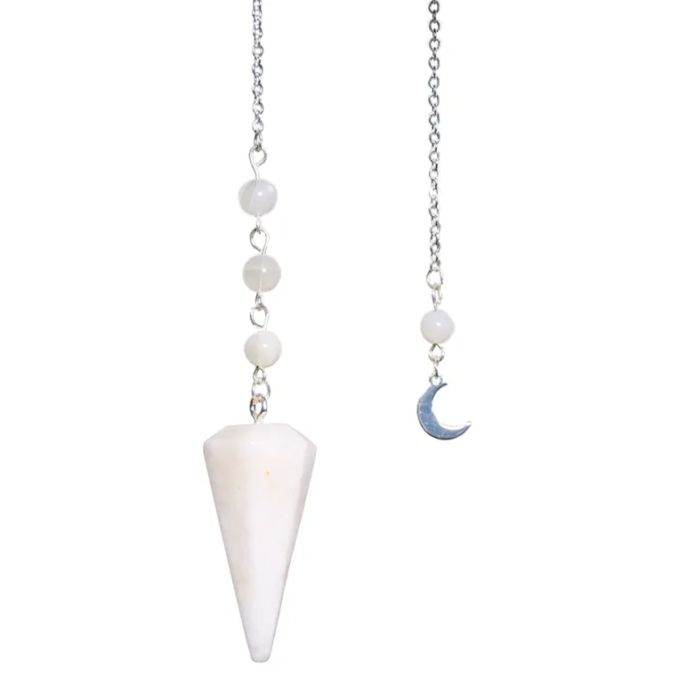 Pendule hexagonal pierre de lune et lune