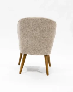 Perla - lot de 2 chaises de repas en tissu beige au design incurvé