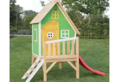 Petite cabane sur pilotis verte fantasia